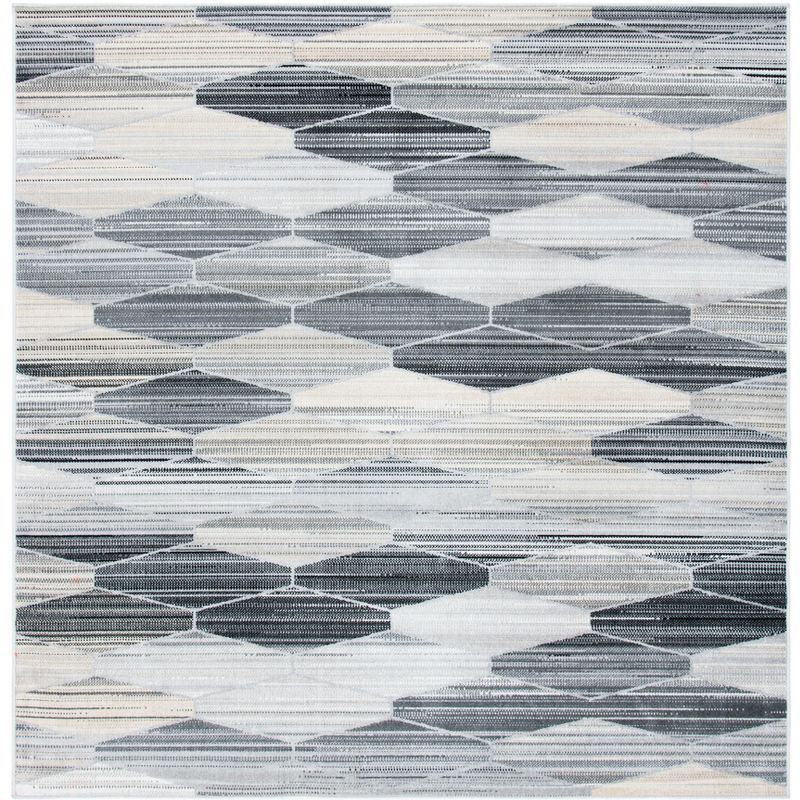 Montage Grey and Dark Grey Synthetic Square Area Rug