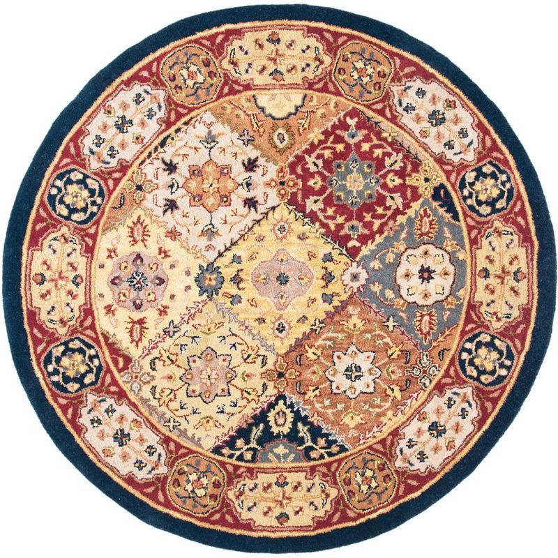 Heritage Multi/Red Round Hand-Tufted Wool Area Rug