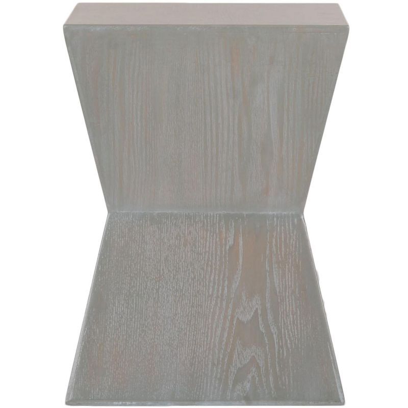 Gray Square Wood Transitional Accent Table