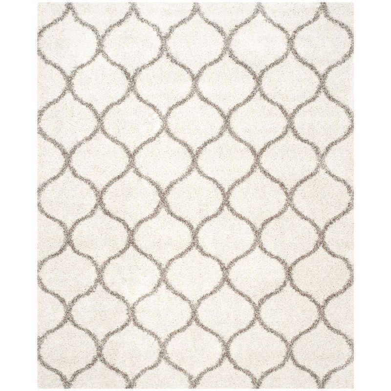 Ivory and Grey 8' x 10' Reversible Shag Area Rug