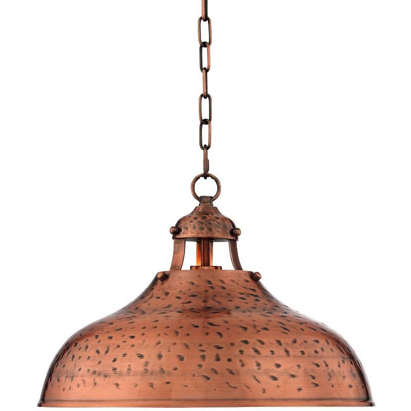 Dyed Copper Hammered Dome Pendant Light with Adjustable Chain