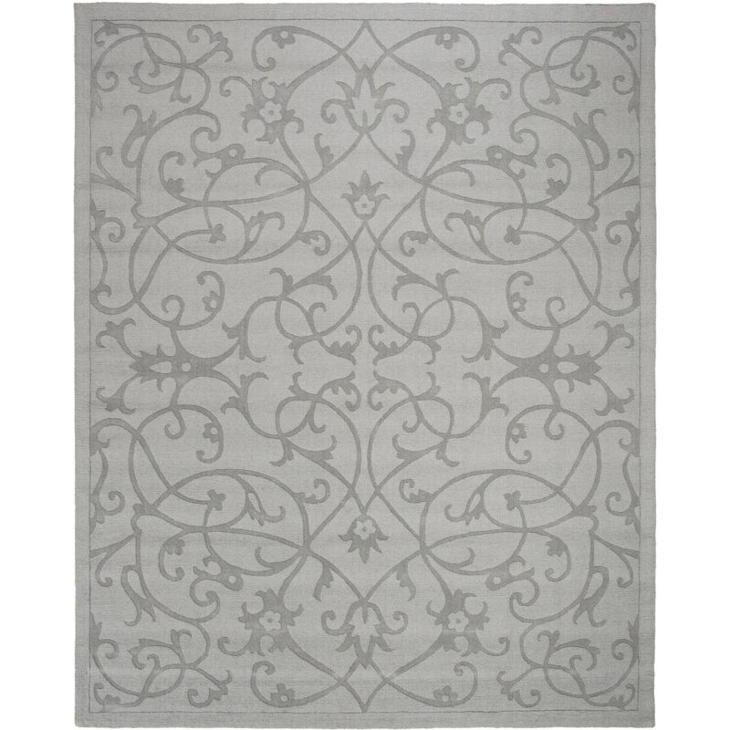 Gray Hand-Tufted Wool Rectangular Area Rug