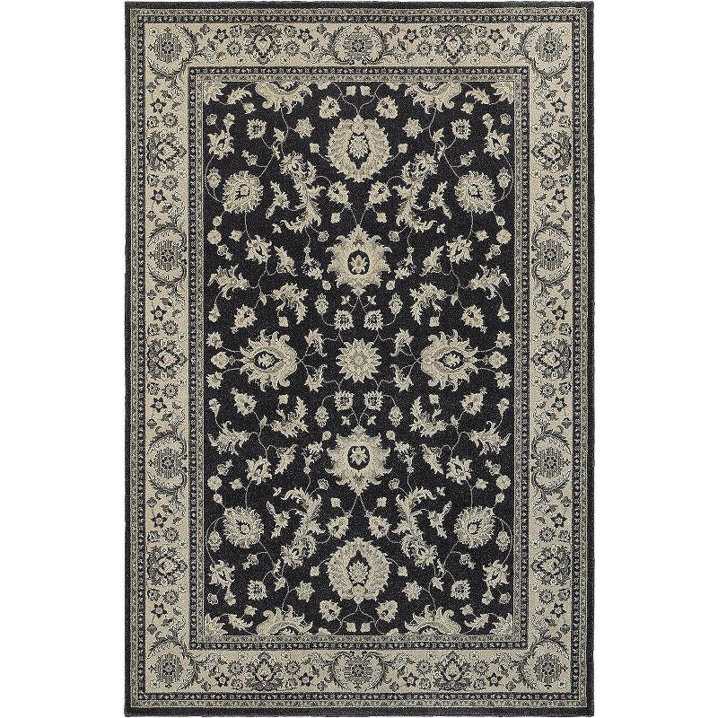 Richmond Ivory and Charcoal Rectangular Wool Area Rug