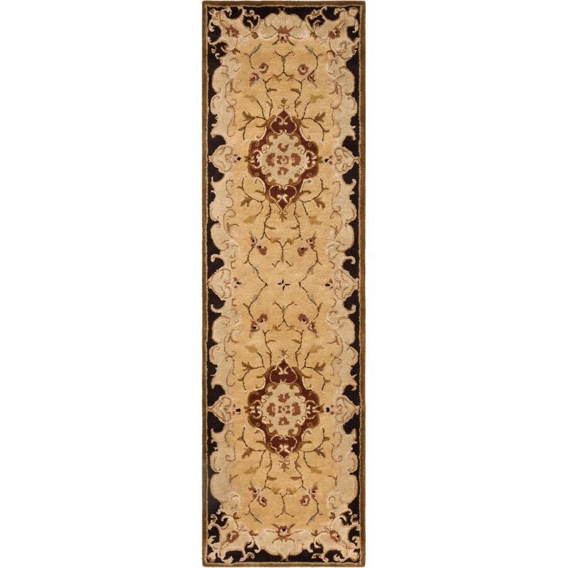 Gold and Cola Hand-Tufted Wool Runner Rug