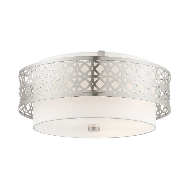 Calinda Brushed Nickel 4-Light Drum Semi-Flush Mount