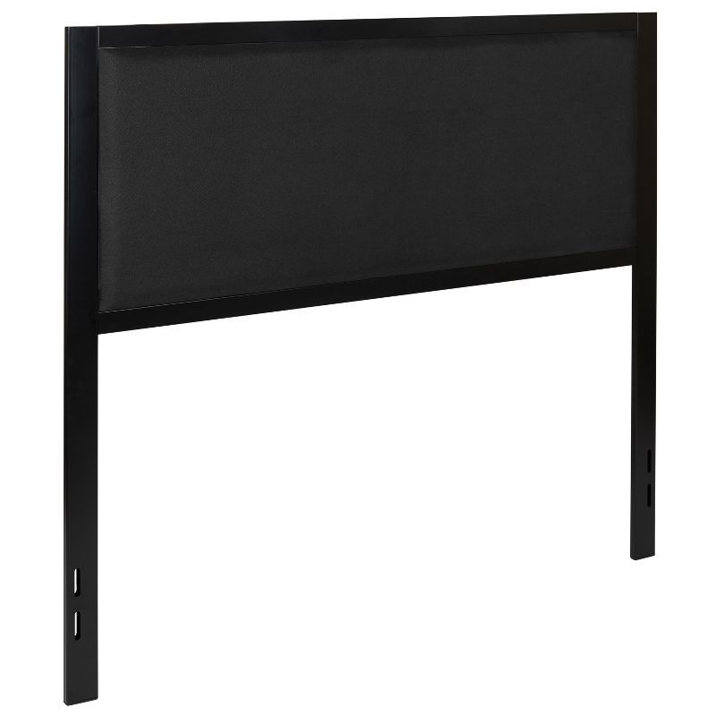 Full Size Black Upholstered Headboard with Metal Frame