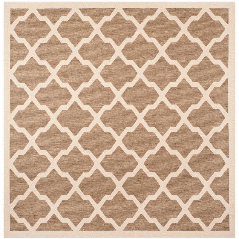 Courtyard Brown Synthetic Square Indoor/Outdoor Rug