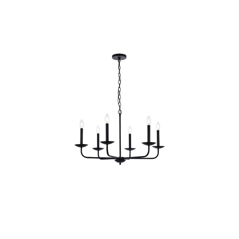 Cohen Elegance Adjustable 6-Light Black Steel Pendant