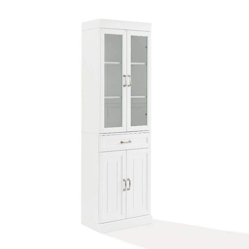 Stanton White Glass Door Pantry with Adjustable Shelves