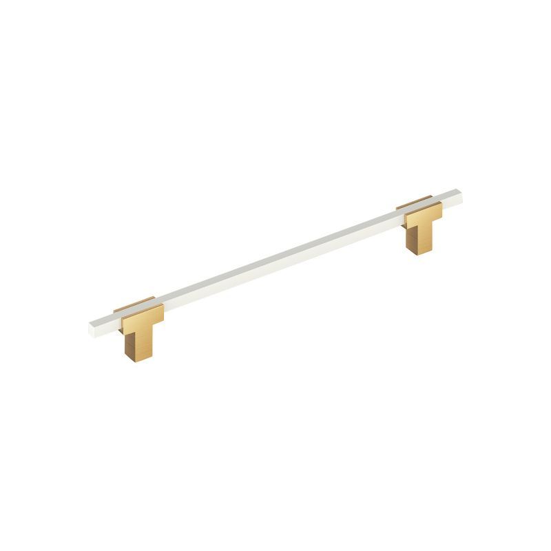 Champagne Bronze and White Modern Bar Cabinet Pull