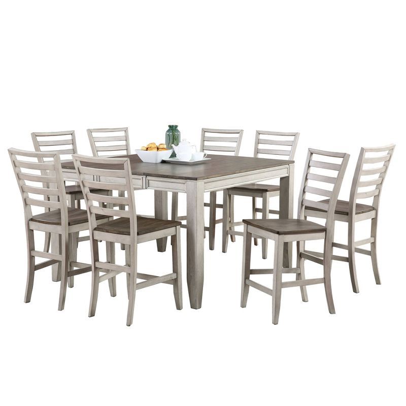 Abacus Smokey Alabaster and Honey 9-Piece Counter Dining Set