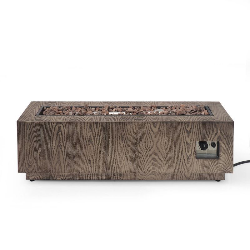 Wellington 48" Brown Wood Pattern Gas Fire Pit