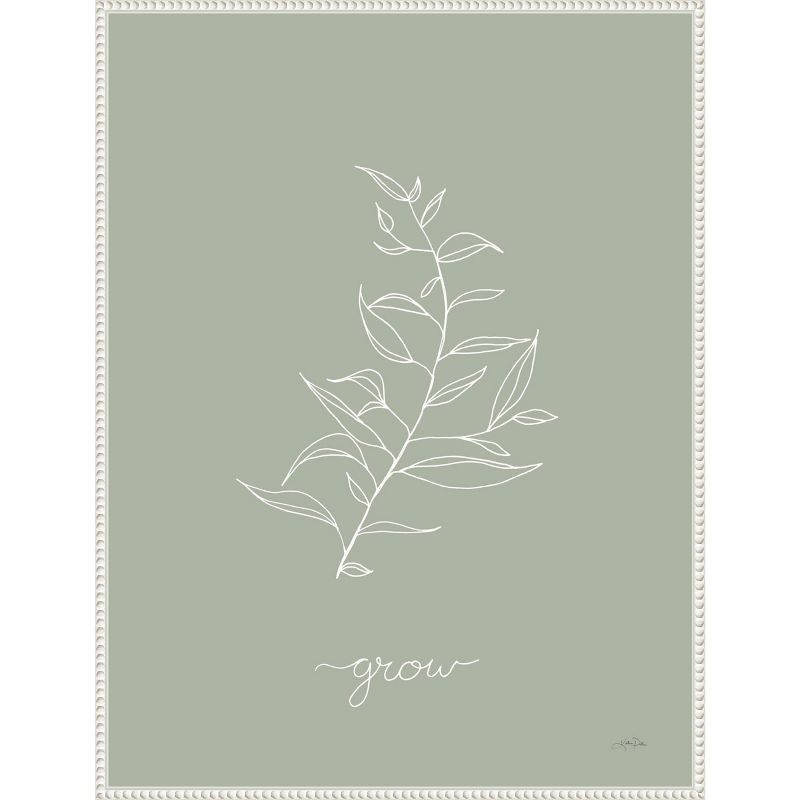 Sylvie Beaded White Framed Botanical Canvas Wall Art