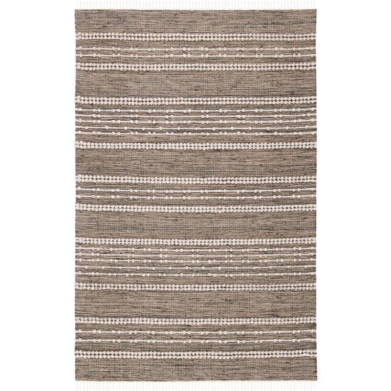 Natural Beige Flat Woven Wool 8' x 10' Rug