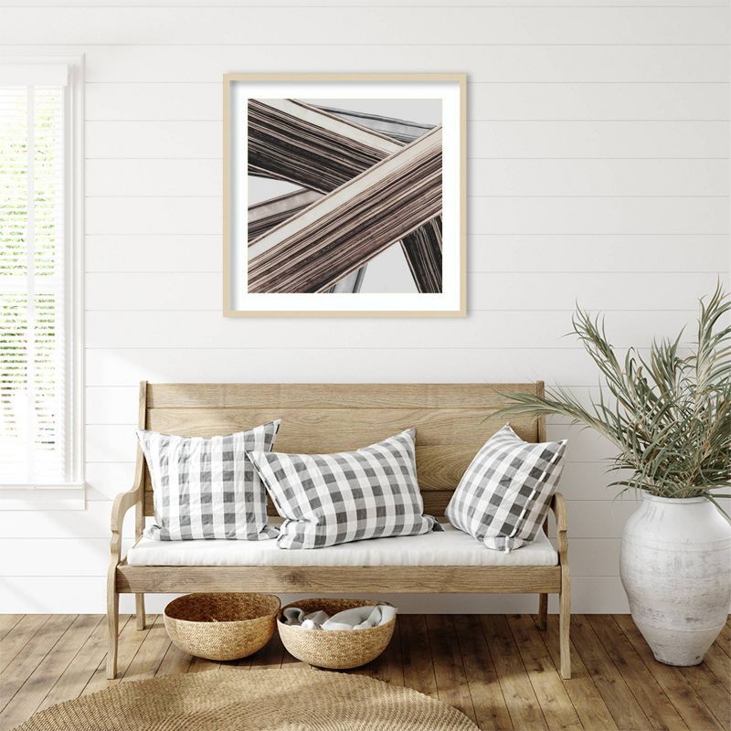 Bold Impressions I 33" Brown Framed Abstract Print