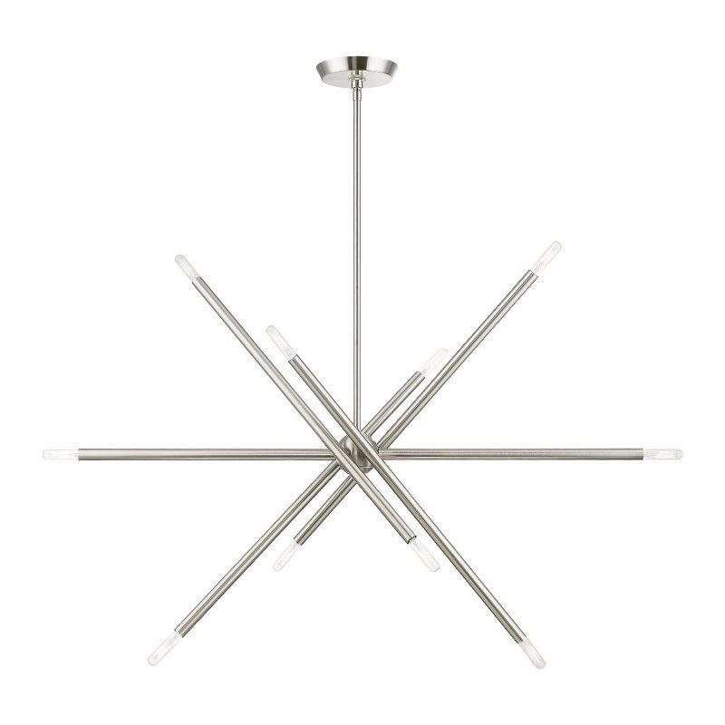 Soho Brushed Nickel 10-Light Sputnik Linear Chandelier