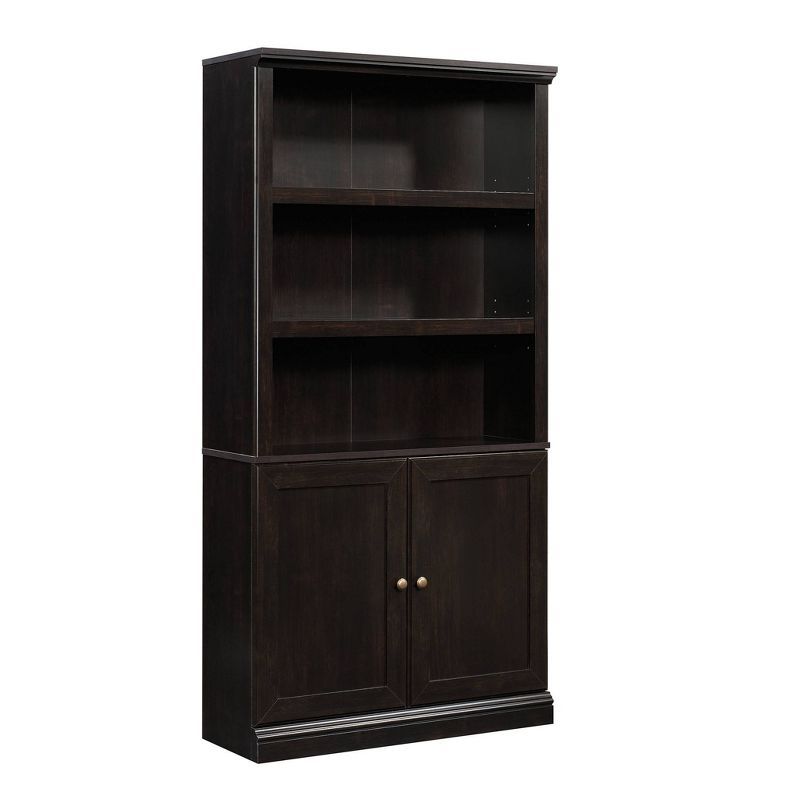 Estate Black Modern Farmhouse 5-Shelf Bookcase with Doors