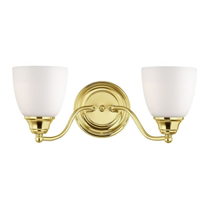 Polished Brass Outdoor Dimmable 2-Light Vanity with Opal Glass