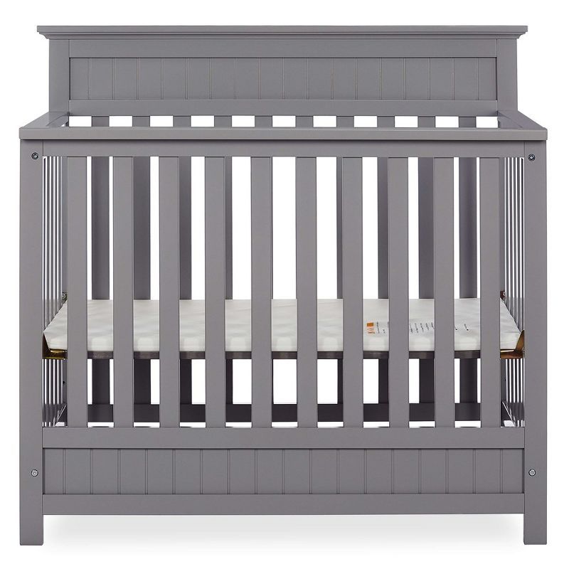 Steel Grey Pinewood 4-in-1 Convertible Mini Crib