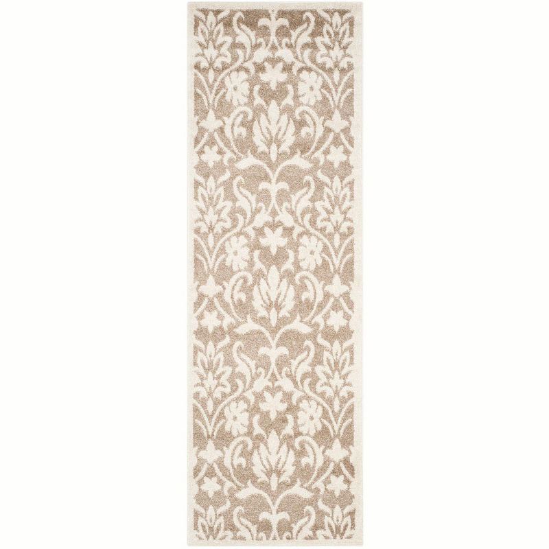 Wheat & Beige Easy-Care Synthetic Runner Rug, 2'3" x 7'