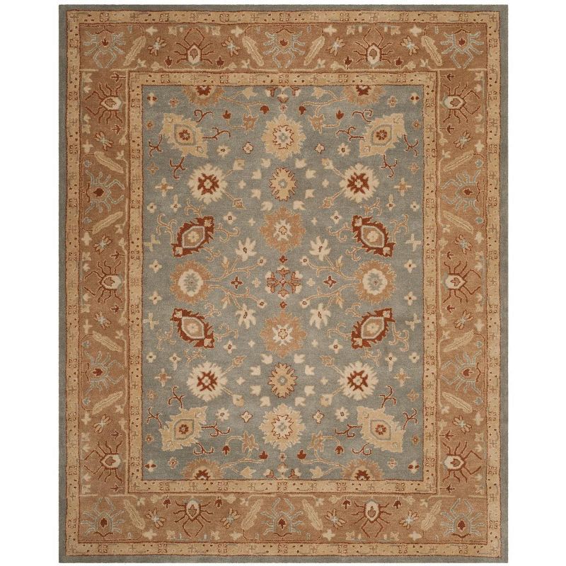 Handmade Blue and Beige Wool Tufted 8' x 10' Area Rug