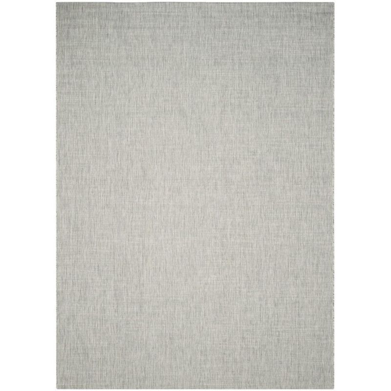 Modern Easy-Care 9' x 12' Gray and Turquoise Synthetic Area Rug