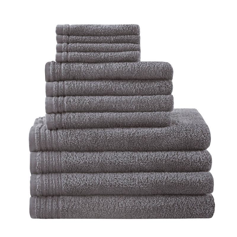 Gray Cotton Quick Dry 12-Piece Bath Towel Set