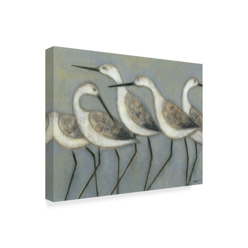 Seagulls on Blue Abstract Canvas Print, 24x18