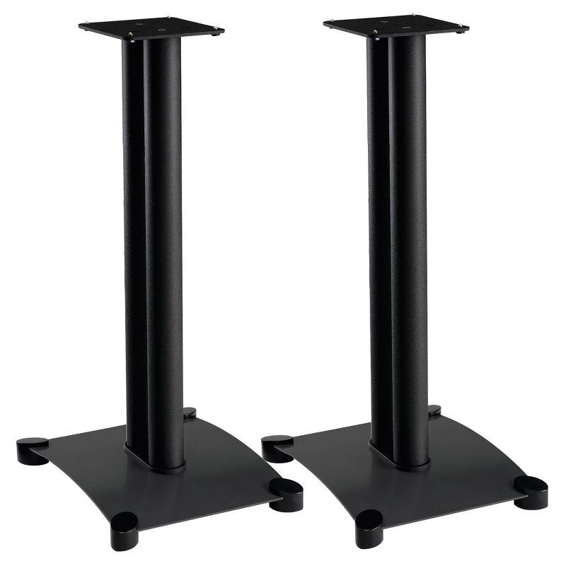 Sanus 26-Inch Black Steel Speaker Stands with Isolation Pads