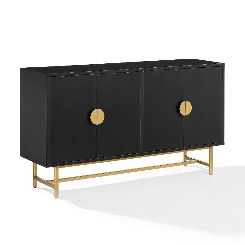 Blair 54" Matte Black and Gold Mid-Century Modern Sideboard