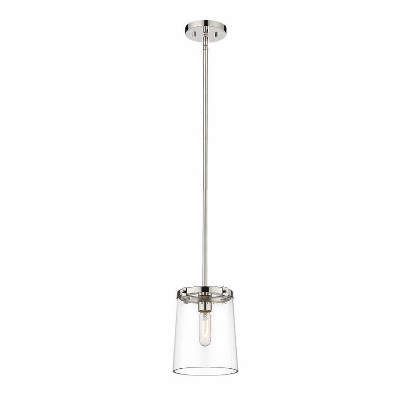 Polished Nickel Glass Mini Pendant Light