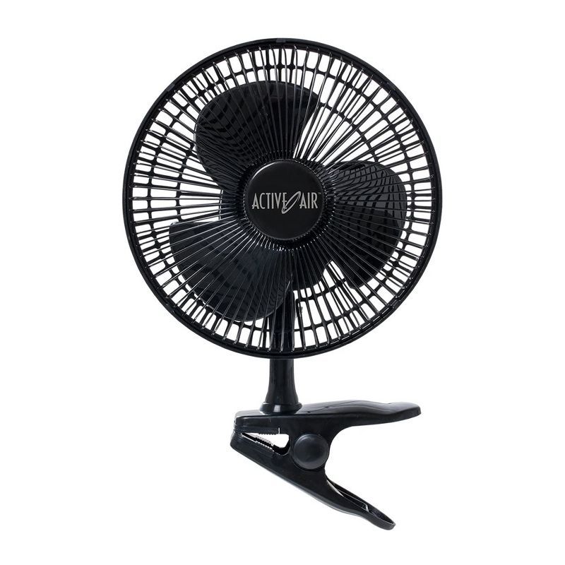 Active Air 8-Inch Black Plastic Clip-On Desk Fan