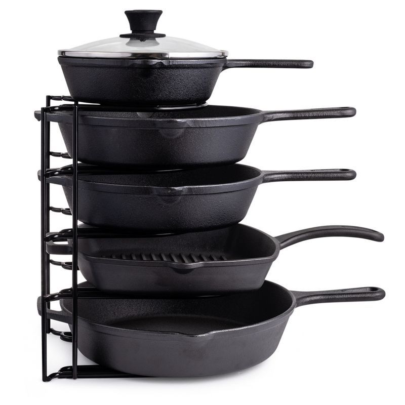 Heavy Duty Black Metal 5-Tier Pan Organizer Rack