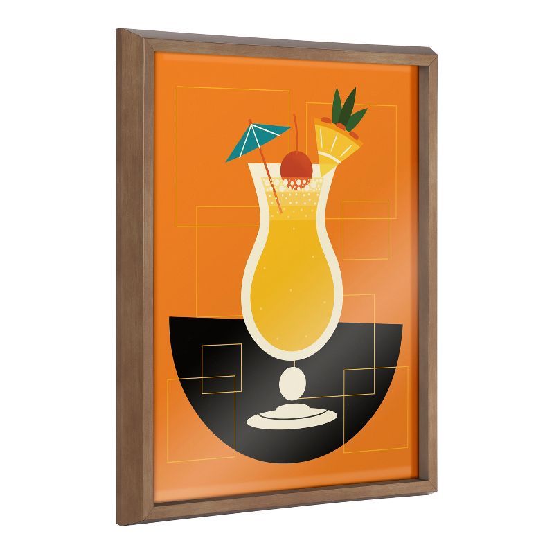 Amber Leaders Designs Gold Framed Colorful Pina Colada Canvas Print
