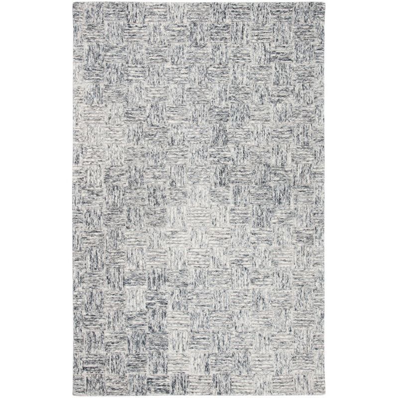 Elegant Gray Hand-Tufted Wool Area Rug, 4' x 6'