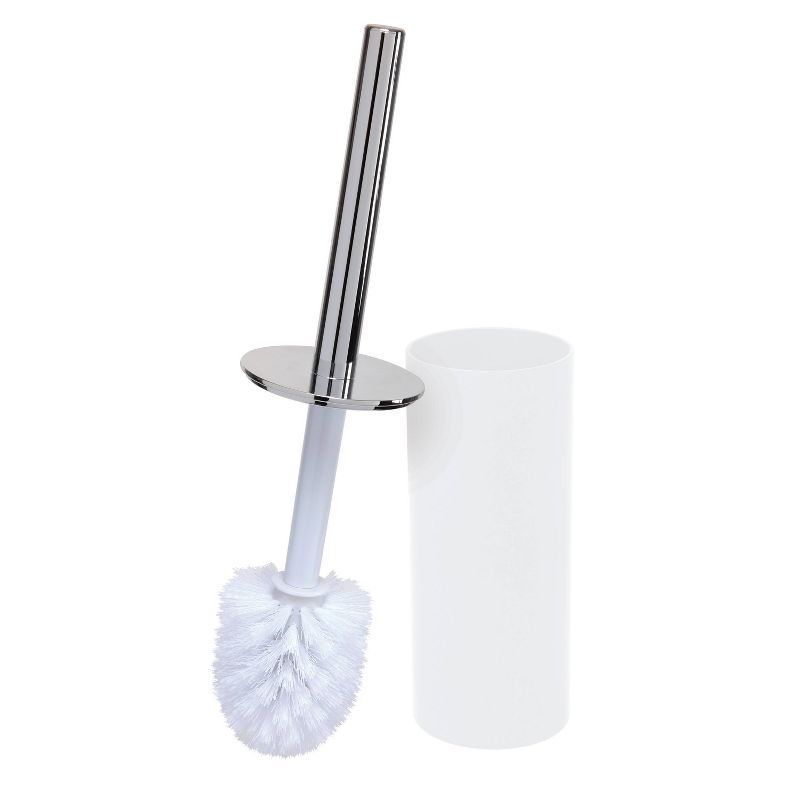 White Soft Touch Toilet Brush with Holder Set