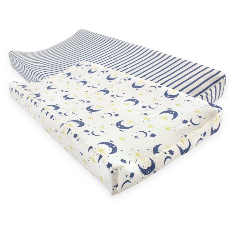 Organic Cotton Moon and Stars Changing Pad Cover Set