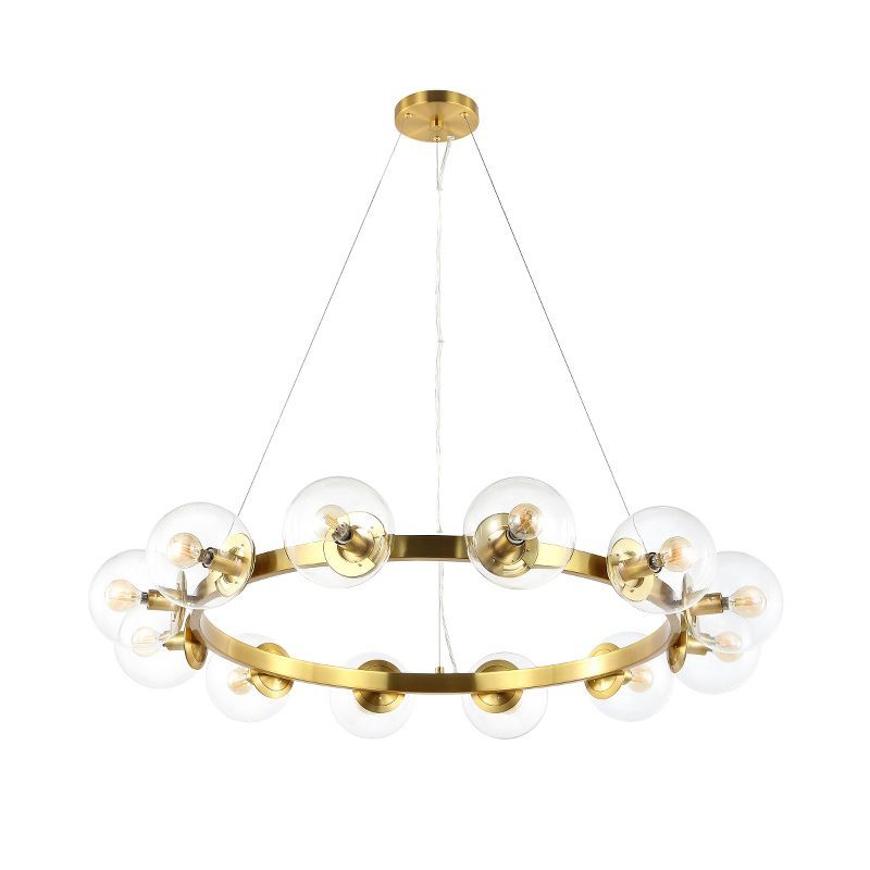 Rylian Brass and Crystal 12-Light 38" Chandelier