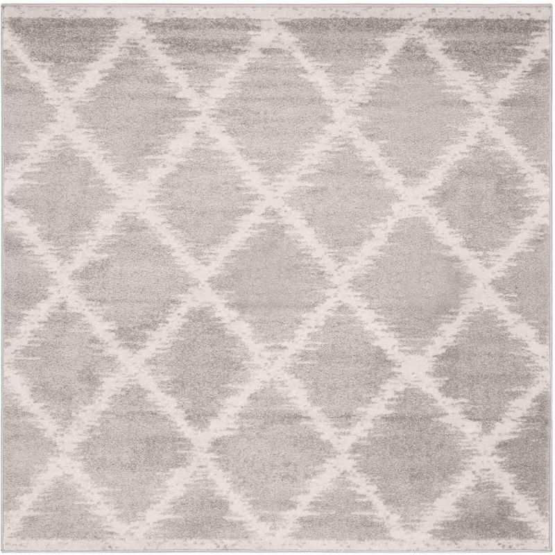 Ivory Square Easy-Care Synthetic Area Rug - 6' x 6'