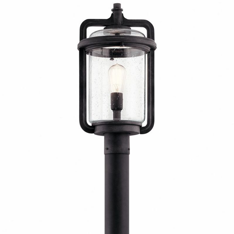 Andover 19.75" Weathered Zinc Outdoor Post Light with Clear Glass Shade