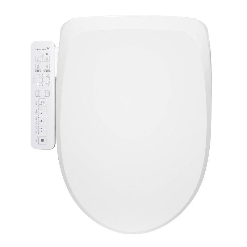 White Electric Bidet Toilet Seat with Heated Water and Touch Control