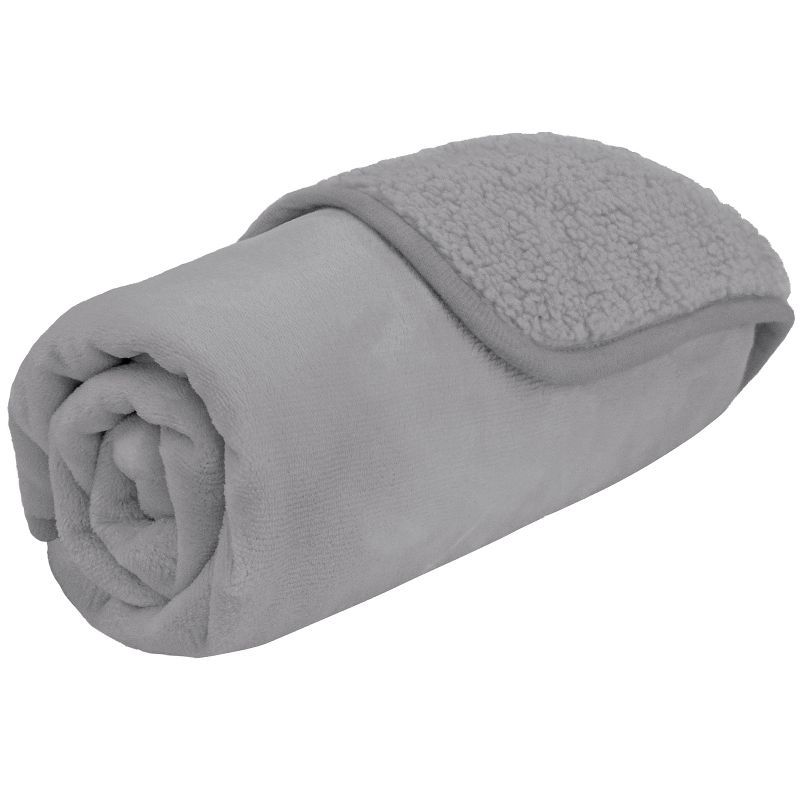 Small Light Gray Waterproof Sherpa Fleece Pet Blanket