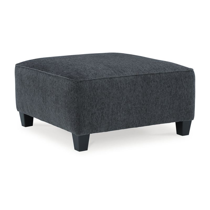Contemporary Gray Chenille Oversized Footstool 39"x39"
