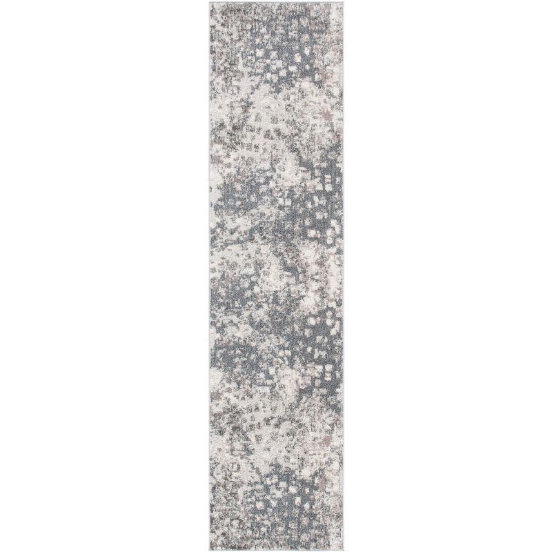 Chic Metro-Mod 2'2" x 4' Grey & Beige Synthetic Area Rug