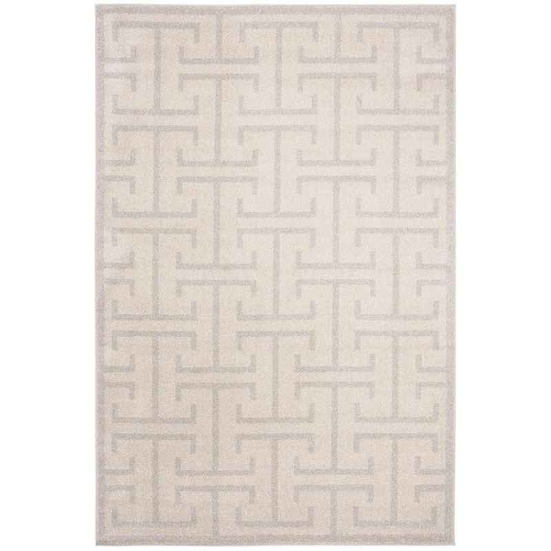 Reversible Hand-Knotted Gray Synthetic 59" Rectangular Rug