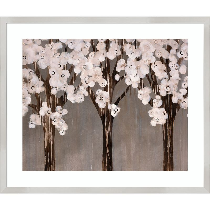 Sydney Edmunds Floral Wonderland Gray and White Wood Framed Wall Art