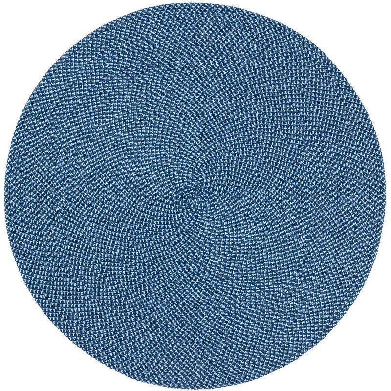 Navy Round Braided Synthetic 4' Area Rug