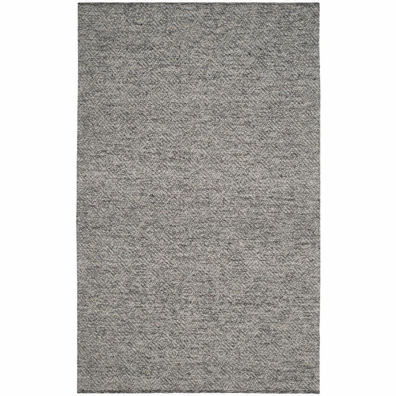 Camel and Grey Handmade Wool Area Rug, 5' x 8'