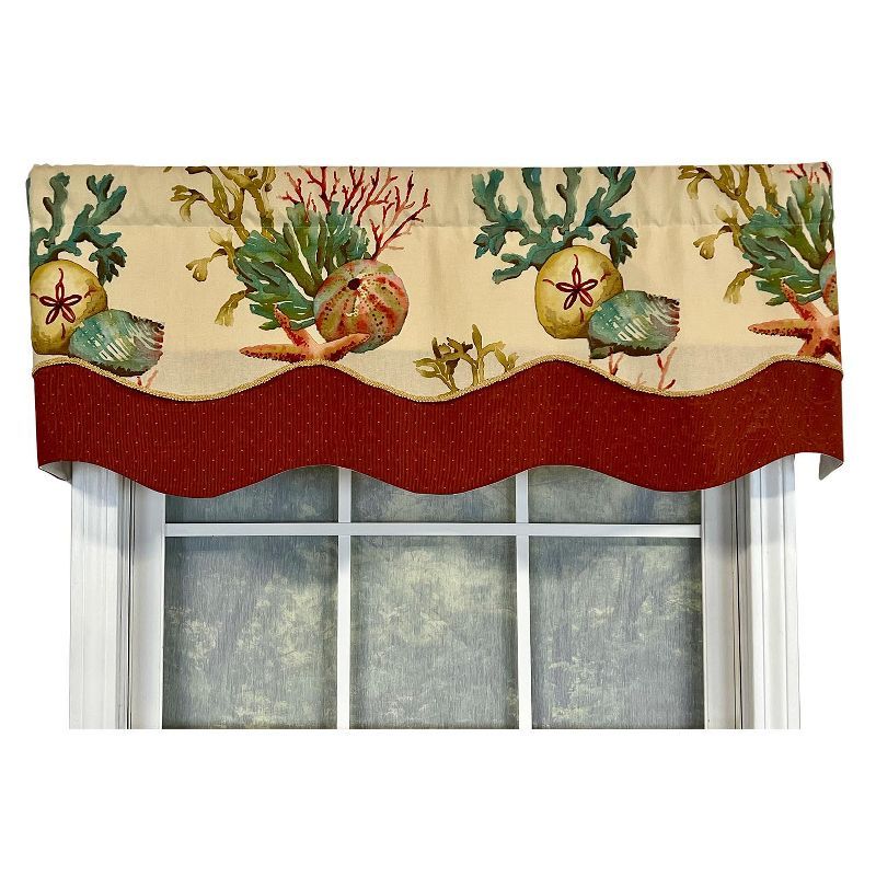 Oceanside Marine Life Scalloped Window Valance