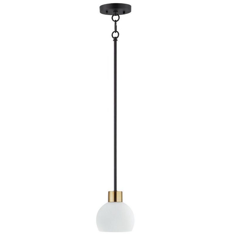 Coraline Bronze Rupert Mini Pendant with Satin White Glass Dome